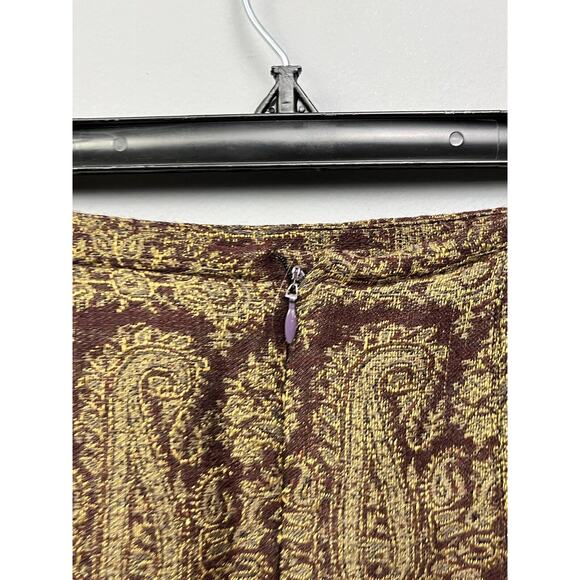 J. Jill Skirt Womens 2 Petite Brown Paisley Print Wool Blend Lined Pencil Tassel - Picture 8 of 8